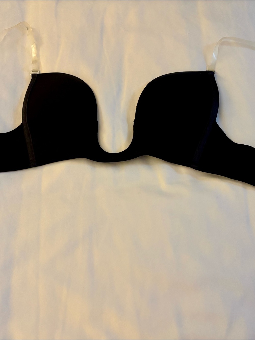 Victoria’s Secret Black Strapless U-Plunge Bra with Clear Straps